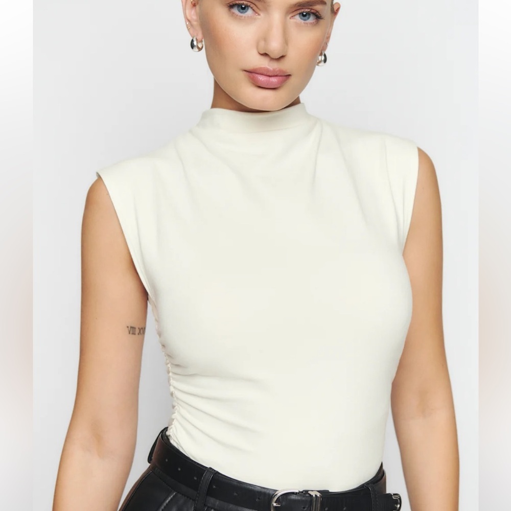 Reformation Lindy Top - Cream Sleeveless Top